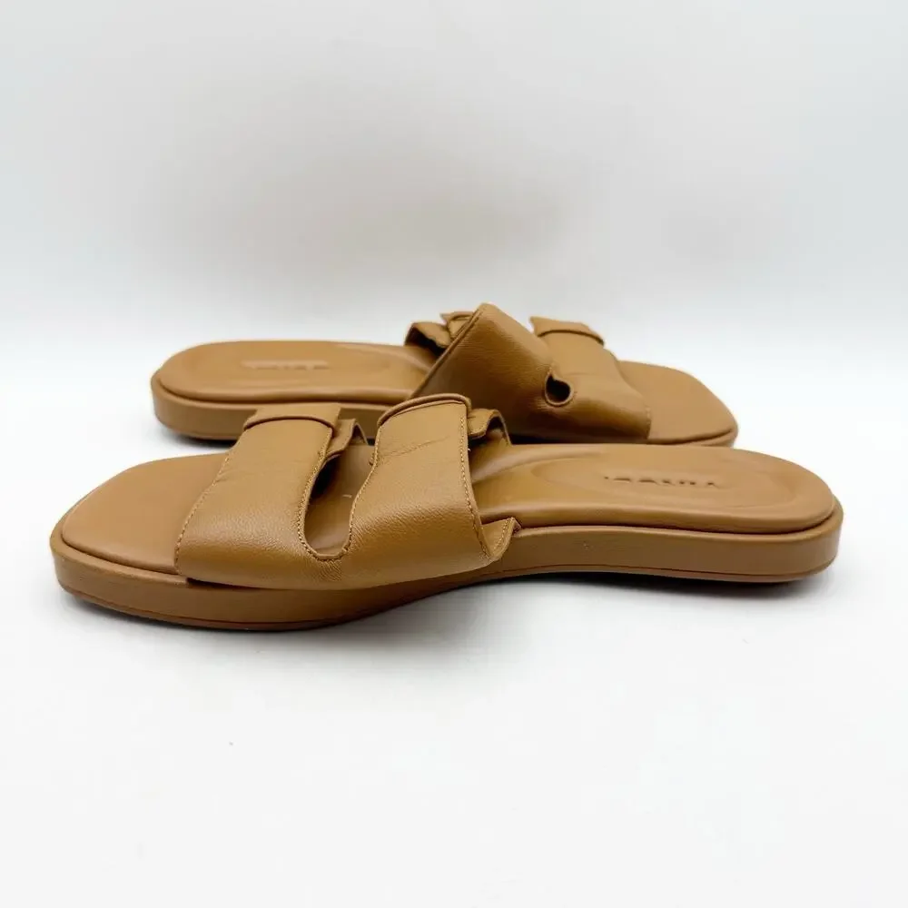 Vince Womens Rhode-B Slide Sandals US 6 M EU 36 Tan Leather EUC
